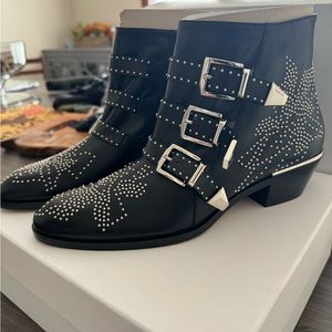 Chloe Susanna Studded Leather Bootie EU 40 US 10